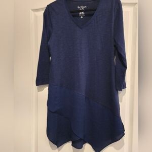 Chico's Navy Layered-Hem V-Neck Tunic